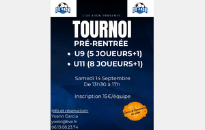 Tournoi de pré-rentrée U9/U11