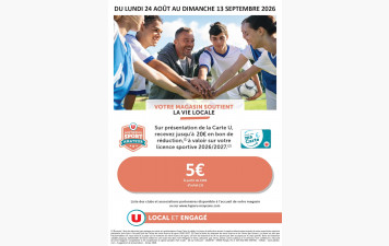 PARTENARIAT HYPER U bons licences 5€